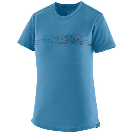 Damen-T-Shirt Patagonia Women's Capilene Cool Merino Blend Graphic Shirt blau Strata Stripe: Shore Blue