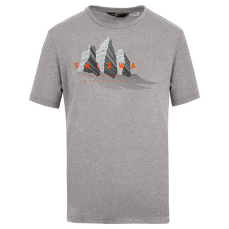 Herren T-Shirt Salewa Lines Graphic Dry M T-Shirt. grau/orange Heather Grey/
