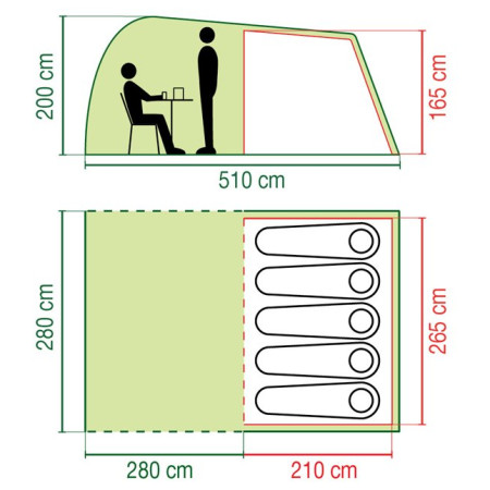 Familienzelt für 5 Personen Coleman Waterfall 5 Deluxe