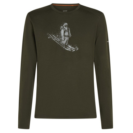 Herren-Funktionsshirt Icebreaker Men Merino 200 Oasis LS Crewe SkiingYeti dunkelgrün Dk Loden