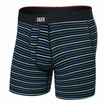 Boxershorts Saxx Vibe Xtra Super Soft Boxer Brief Fly blau/schwarz gent's stripe-sport blue