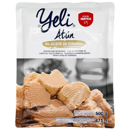Essen für Unterwegs Yeli Thunfischstücke in Sonnenblumenöl (500 g)