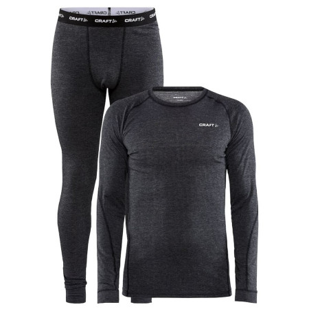 Herren-Funktionsset Craft Core Wool Merino grau Blackmelange