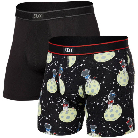 Boxershorts Saxx Daytripper Boxer Brief Fly 2Pk schwarz/blau black hole putt/black