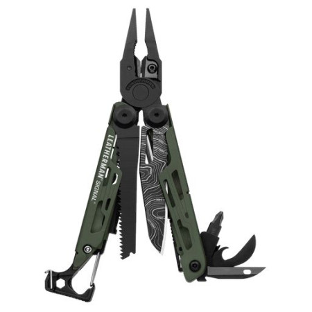 Multifunktionsmesser Leatherman Signal Green Topo schwarz/grün černá+zelená