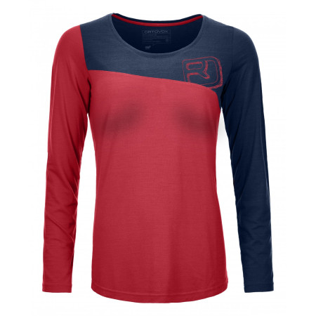 Damen-Thermounterwäsche Ortovox 150 Cool Logo Long Sleeve korallenfarbe HotCoral