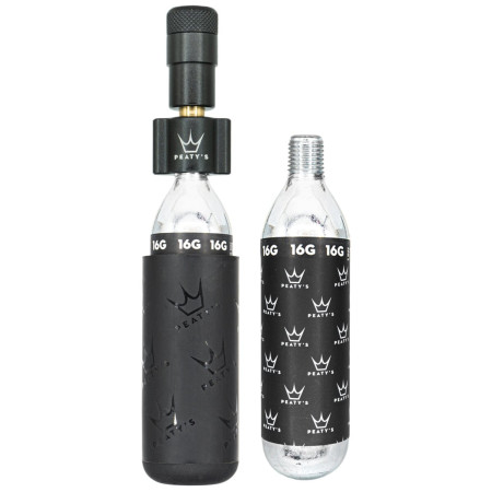 Handpumpe Peaty´s Holeshot Co2 Pumpa + Bombičky 2 Ks - Road & Gravel schwarz black