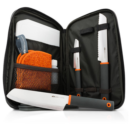Messer-Set GSI Outdoors Santoku Knife set grau/orange