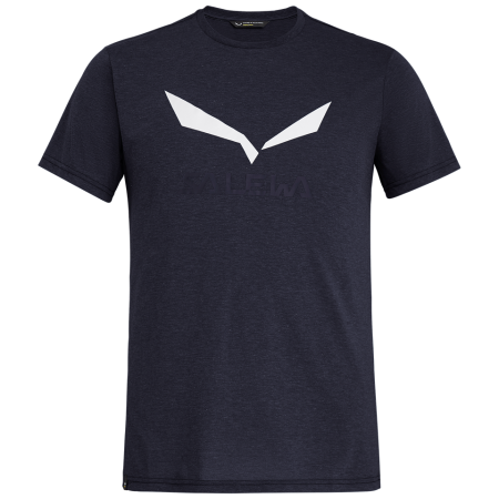 Herren-T-Shirt Salewa Solidlogo Dri-Rel M S/S Tee blau/dunkelgrau PremiumNavyMelange