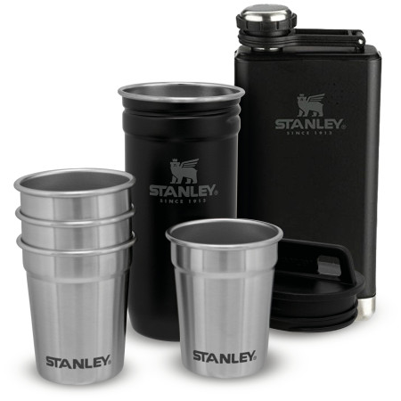 Geschenkset Stanley Plazatka 230ml + 4 Stück Schnapsglas