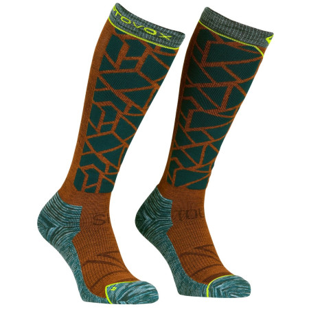 Herren Kniestrümpfe Ortovox Ski Tour Comp Long Socks M orange/grau dark pacific