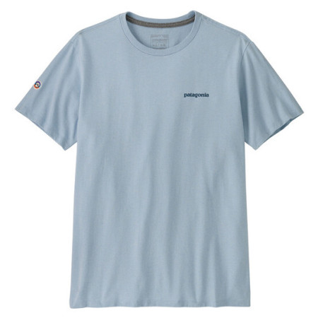Herren-T-Shirt Patagonia Fitz Roy Icon Responsibili Tee hellblau Fleck Blue