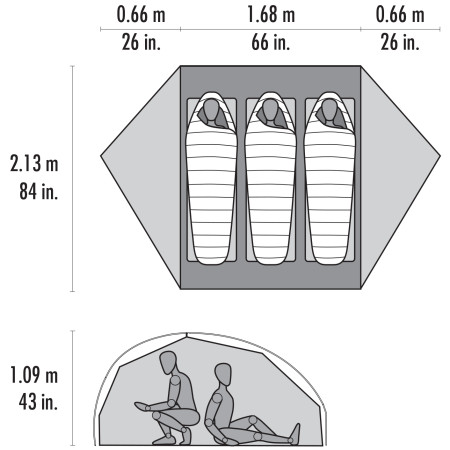 Ultraleichtes Zelt MSR FreeLite 3