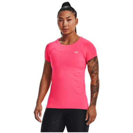 Damen-Funktionsshirt Under Armour HG Armour SS rosa/grau Pink Shock / / Metallic Silver