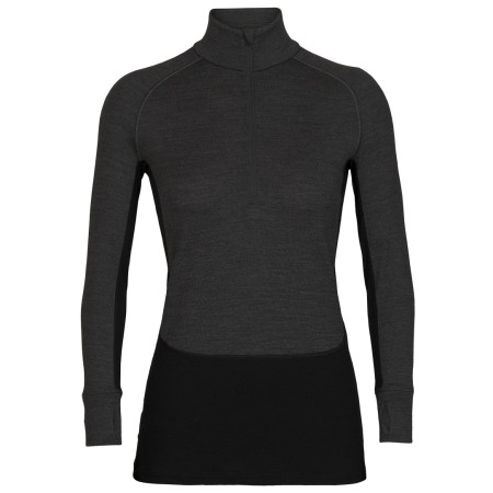 Damen Funktions-Sweatshirt Icebreaker ZoneKnit™ 260 LS Half Zip grau/schwarz jet heather/black/metro heather/cb
