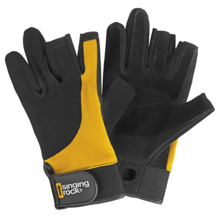 Handschuhe Singing Rock Falconer Tactical schwarz/gelb