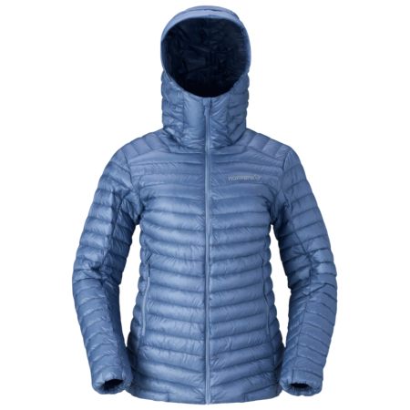 Damen Daunenjacke Norrona trollveggen down800 super light Hood blau Infinity
