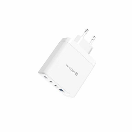 Adapter Swissten GaN 2X USB-C 100W + 1X USB-C 20W + 1X USB-A 30W