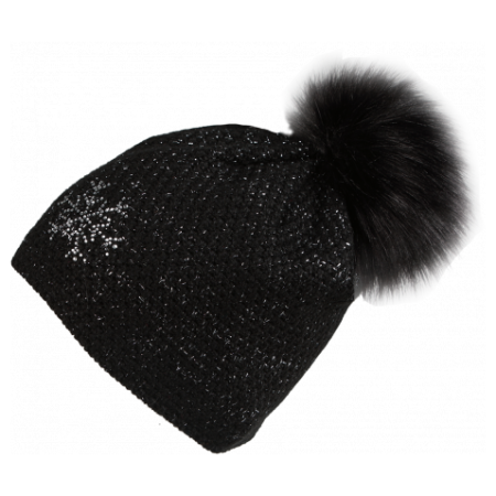 Dámská čepice s bambulí Sherpa Pham schwarz black