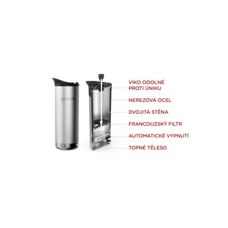 Thermokanne GoSun Brew 12V a kávovar French Press