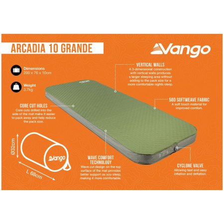 Selbstaufblasende Isomatte Vango Arcadia 10 Grande