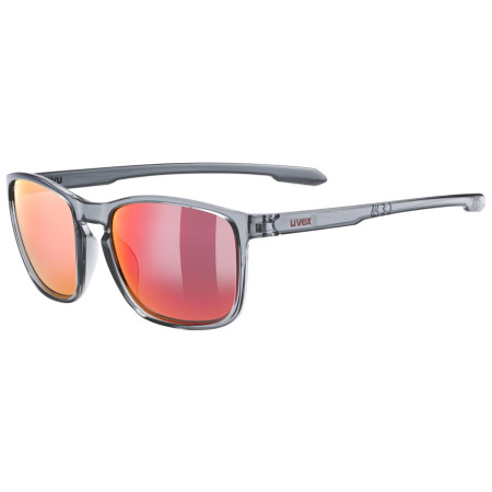 Sonnenbrille Uvex Lgl 52 grau/rot Smoke / Mir.Red