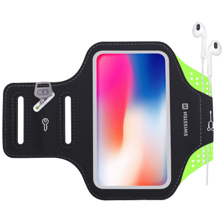 Handyhülle Swissten ARMBAND CASE 6,0" schwarz/grün