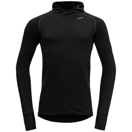 Herren Funktions-Sweatshirt Devold Expedition Merino 235 Hoodie Man schwarz Black