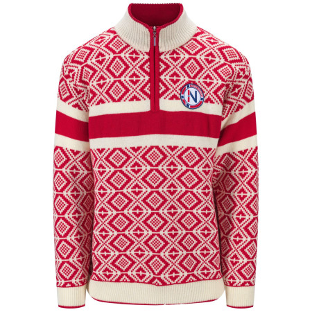 Herrenpullover Dale of Norway Cortina 2026 Masc. Sweater rot/weiß Raspberry Offwhite