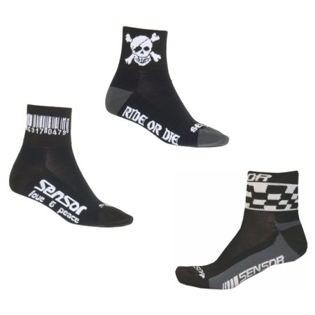 Fahrradsocken Sensor Race Code-Pirate-Chess 3-pack schwarz Black