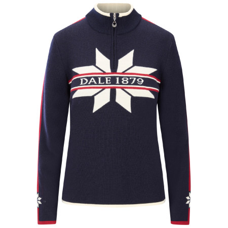 Damenpullover Dale of Norway Nåle Fem Sweater blau/weiß Navy Offwhite Red Rose