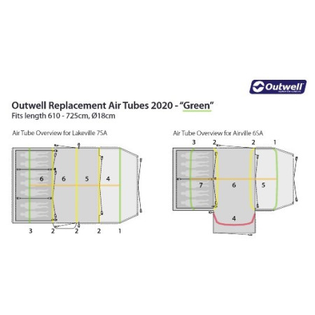 Ersatzschlauch Outwell Air Repair - Tube kit 4 (green)