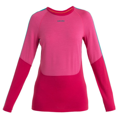 Damen-T-Shirt Icebreaker W Mer 200 Sonebula LS Crewe 2023 rosa Elctrnpnk/Tempo/Flxgrn/Cb