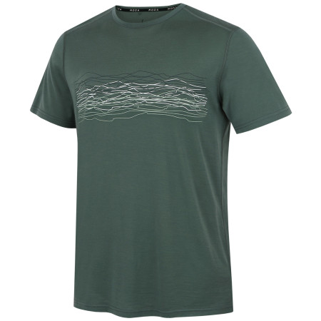 Herren-T-Shirt MOOA Merino Lyolite Waves 150 Short grün dusty green