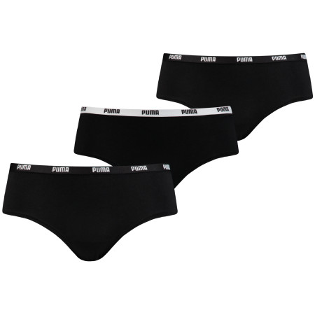 Damenhöschen Puma Hipster 3P Pack schwarz Black