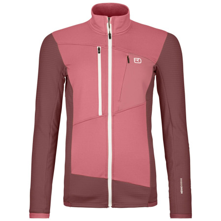Damen Funktions-Sweatshirt Ortovox Fleece Grid Jacket W rosa mountain rose