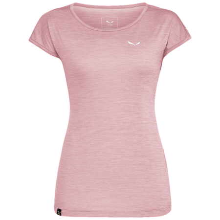 Damen-T-Shirt Salewa Puez Melange Dry W S/S Tee rosa zephyr melange