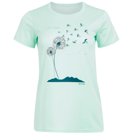 Damen-T-Shirt Regatta Wmn Fingal Slogan hellblau Bleached Aqua