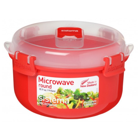 Schüssel mit Deckel Sistema Round Microwave rot red