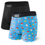 Boxershorts Saxx Ultra Boxer Brief Fly 2Pk blau/schwarz Black/BlueSoyHappy