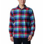 Herrenhemd Columbia Cornell Woods™ Flannel Long Sleeve Shirt blau/rot Bright Aqua Buffalo Check