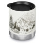 Thermotasse Klean Kanteen Camp Mug 12oz - 355 ml weiß/schwarz Matte White w/Mountain Graphic