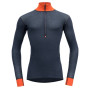 Herren-Funktionsshirt Devold Wool Mesh Man Half Zip Neck schwarz/orange Brick/Night