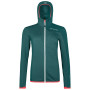 Damen-Sweatshirt Ortovox W's Fleece Light Grid Hooded Jacket grün Pacific Green