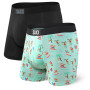 Boxershorts Saxx Vibe Boxer Brief 2Pk schwarz/blau Black/SurfSantas