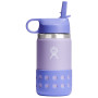 Kindertrinkflasche Hydro Flask Kids Wide Mouth 12 oz Straw Lid/Boot lila wisteria