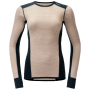 Damen-Funktionsshirt Devold Reverso Merino Shirt Wmn schwarz/beige Stone