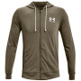 Herren-Sweatshirt Under Armour Rival Terry LC FZ grün Tent / / Onyx White