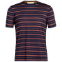 Herren-T-Shirt Icebreaker Mens Wave SS Tee Stripe blau Midnight Navy/Grape