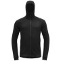 Herren Funktions-Sweatshirt Devold Nibba Merino Jkt Hood schwarz/grau CAVIAR